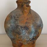 Vintage textured ceramic water bottle