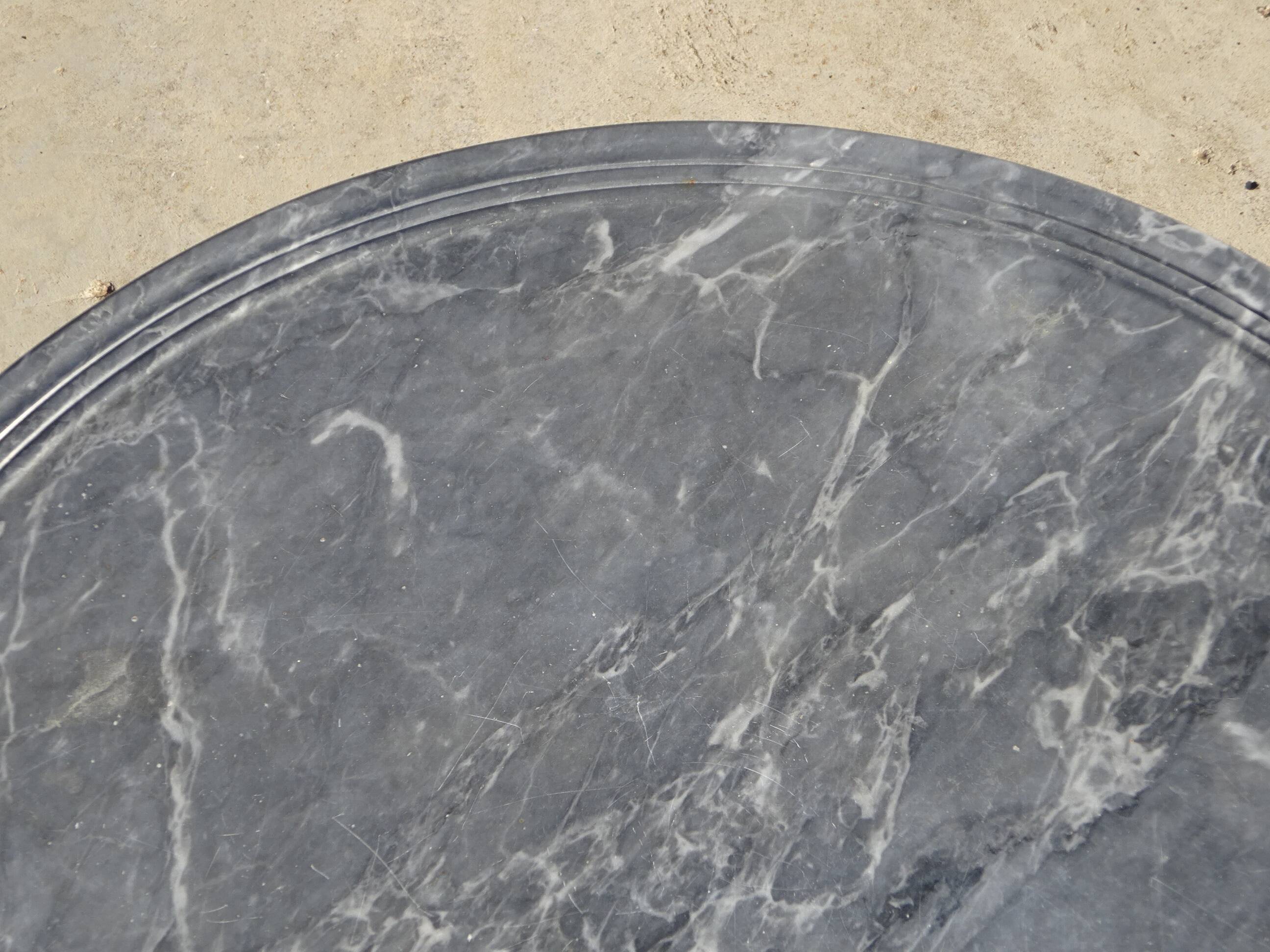Empire guéridon, rotating marble top