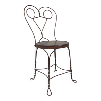 Graceful American steel chair for an ice cream shop, 1940s.