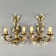 Pair of Maison Baguès wall lights with porcelain flowers, early 19th century