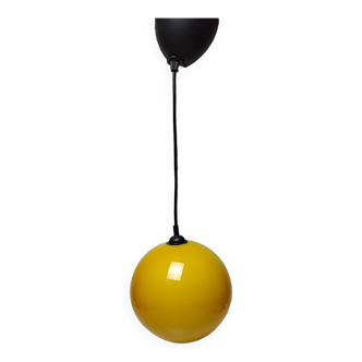 Vintage ball pendant light in Mustard opaline