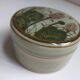 cracked celadon jewelry box signed Siam and numbered handmade lotus flower pattern
