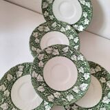 6 small Churchill "Verdigris" Staffordshire plates – 14 cm
