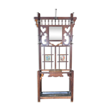 Vestiaire, porte-manteau chêne 1950