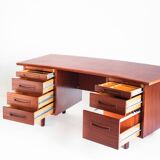 Mid-century desk with drawers and trays. Scandinavian style. France, 60