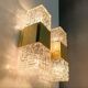 Pair of Maison Sciolari glass and brass wall lights, Italy 1970