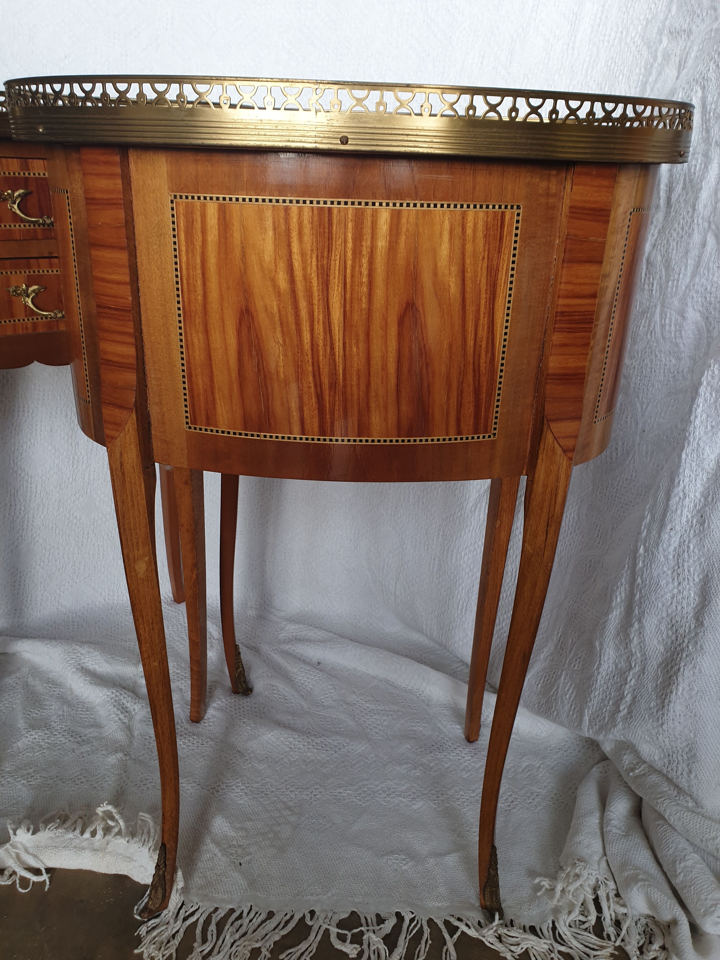 Pair of bedside tables "bean" style louis XV marked