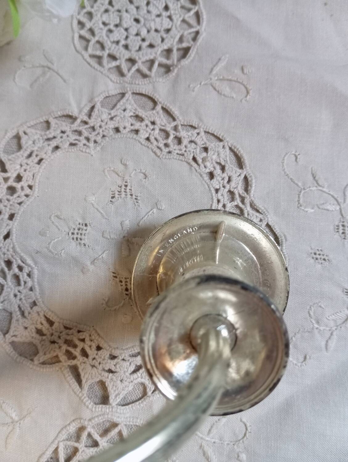 Bougeoir candélabre 3 bras argent plaqué, vintage