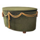 Pouf coffre en velours vert des années 70