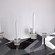 Pair of Peill & Putzler candlesticks, glass and metal, Germany, 1970
