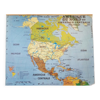 Carte Amérique du Nord 1977