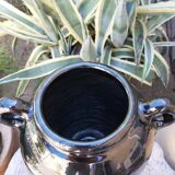 Biot glossy black potiche