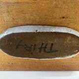 Unique ceramic plate with fish decoration - signed Albert Thiry