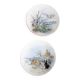Assiettes anciennes Luneville en porcelaine française à motif de scène buccolique