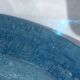 Ice bucket Biot glass blown mouthbug bubbled light blue