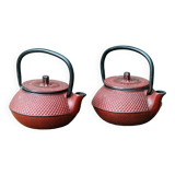 Pair of individual Japanese teapots