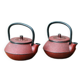 Pair of individual Japanese teapots