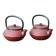 Pair of individual Japanese teapots
