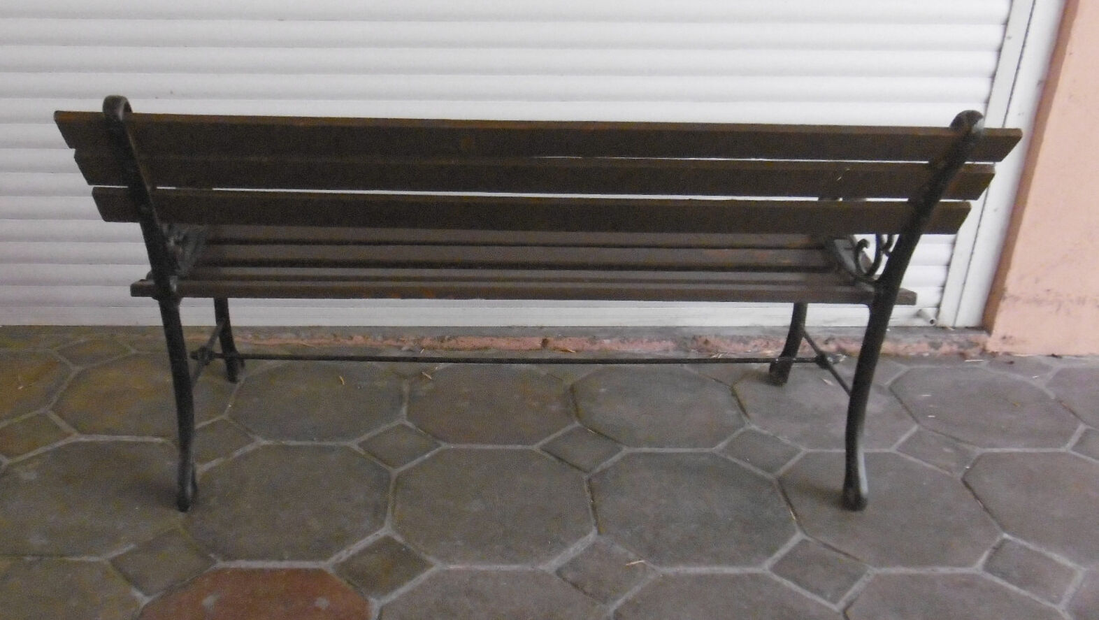 Old garden bench - wood and cast iron