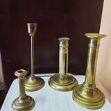 Set of brass candle holders