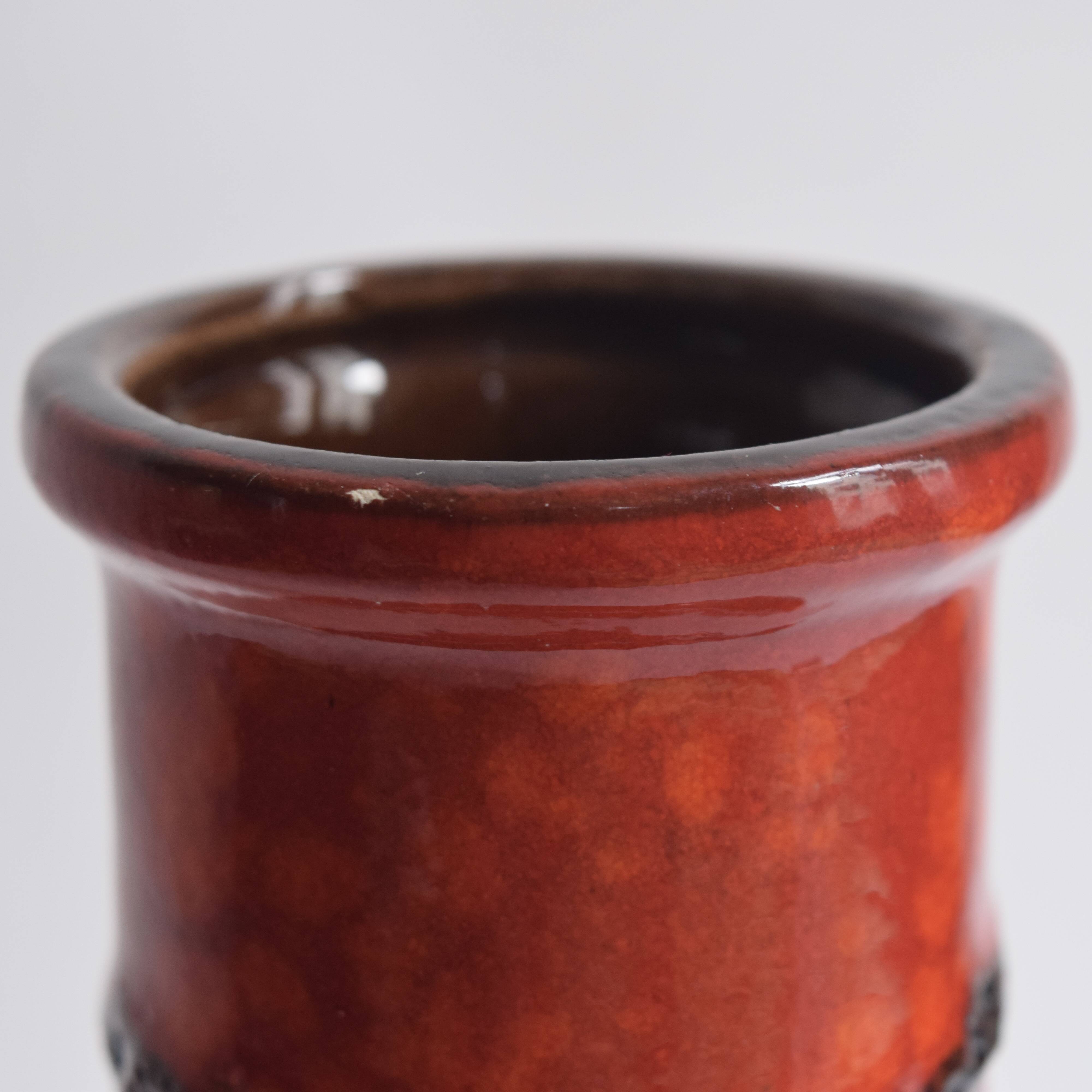 Scheurich Keramik vase red Fat Lava - West Germany 401 28