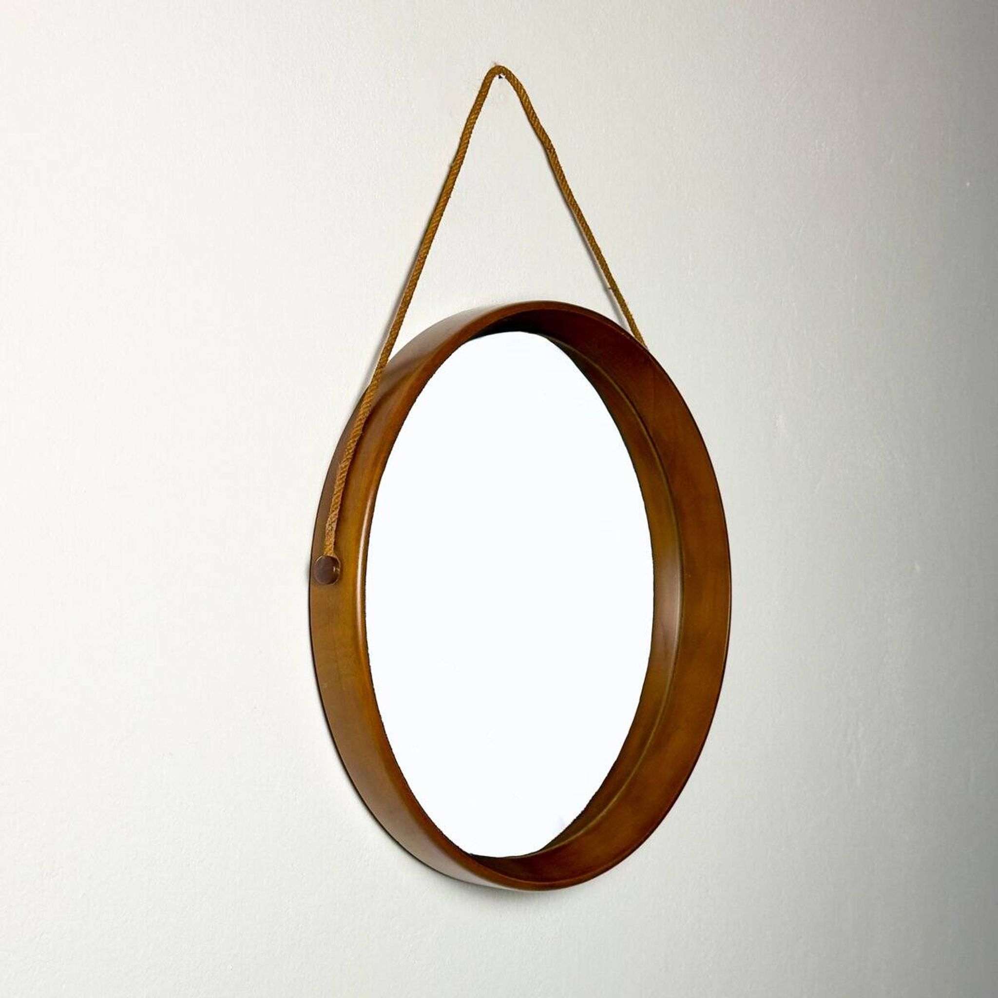 Mid-century wall mirror in teak, Italy, 1960s