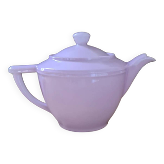 FRG Limoges porcelain sugared pink teapot