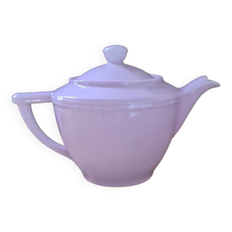 Théière rose dragée porcelaine FRG Limoges