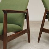 Pair of green GMF 64 armchairs by
Edmund Homa, Poland, 1960s