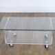 Table basse vintage en plexiglas et verre 1970