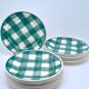 Vintage beige and green checkered service