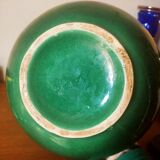 Ball vase with green ceramic string decoration