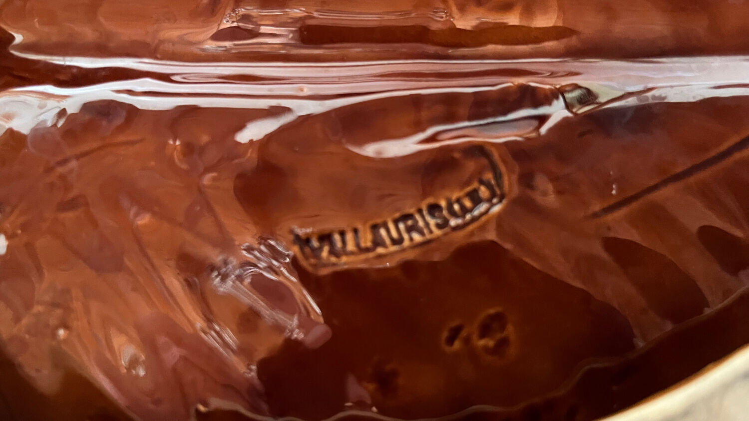Vintage Vallauris leaf fruit bowl