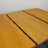 Table à manger extensible en chêne carré, Italie années 1970