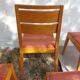 4 cosy chairs, solid wood and fabric