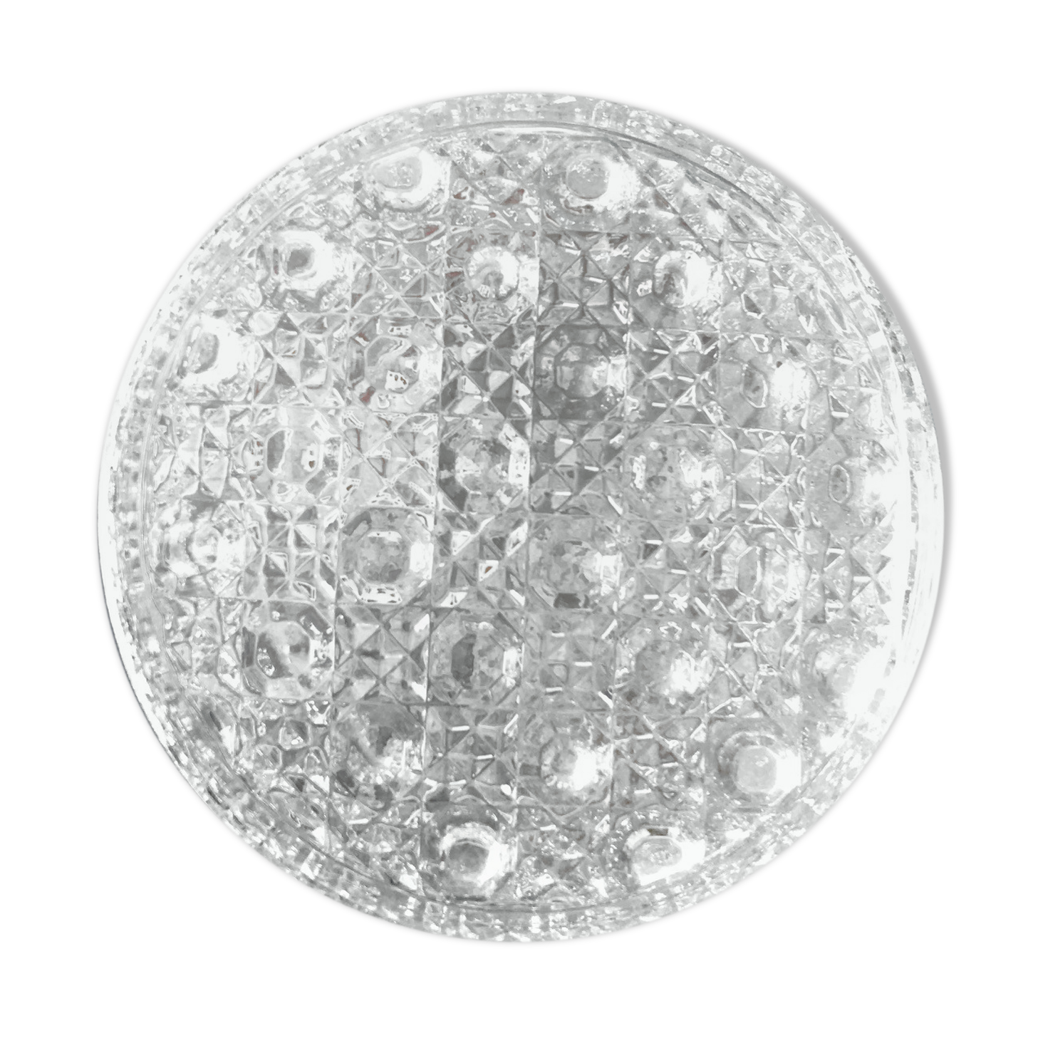 Round ceiling light in molded glass