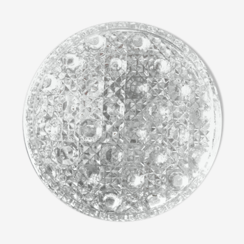 Round ceiling light in molded glass