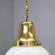 Pair of 1930s Peter Behrens Luzette pendants in opaline glass and brass