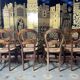 Suite of 8 Louis Philippe straw chairs
