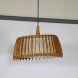Plafonnier design en teck, années 60-70