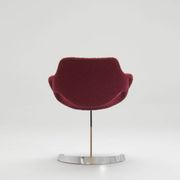 Sculptural "Scimitar" dining set in burgundy bouclé - Boris Tabacoff