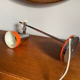 Desk lamp in orange and chrome lacquered metal
