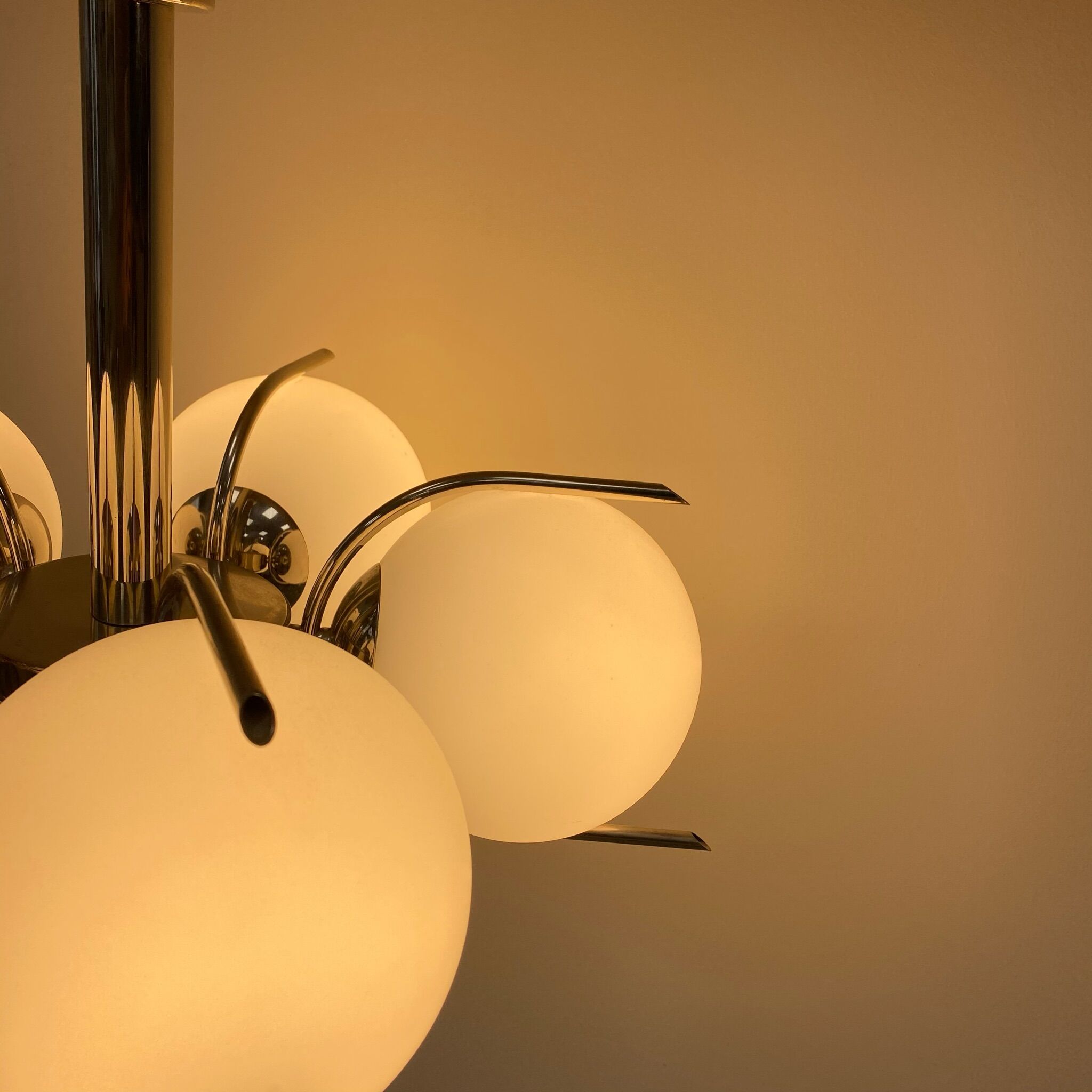Suspension 5 globes in opaline