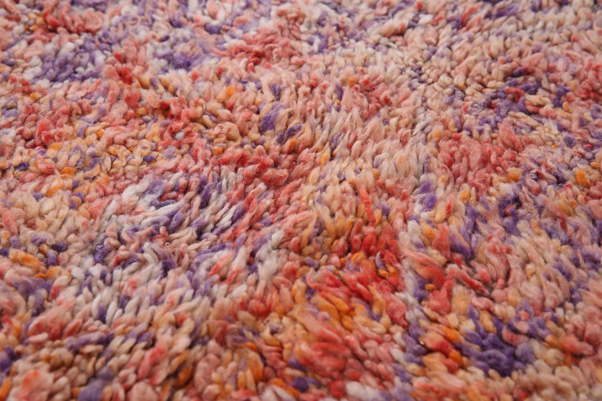 Pink Vintage Moroccan Rug 197 x 320 cm, Berber Wool Rug, Handmade Boho Rug