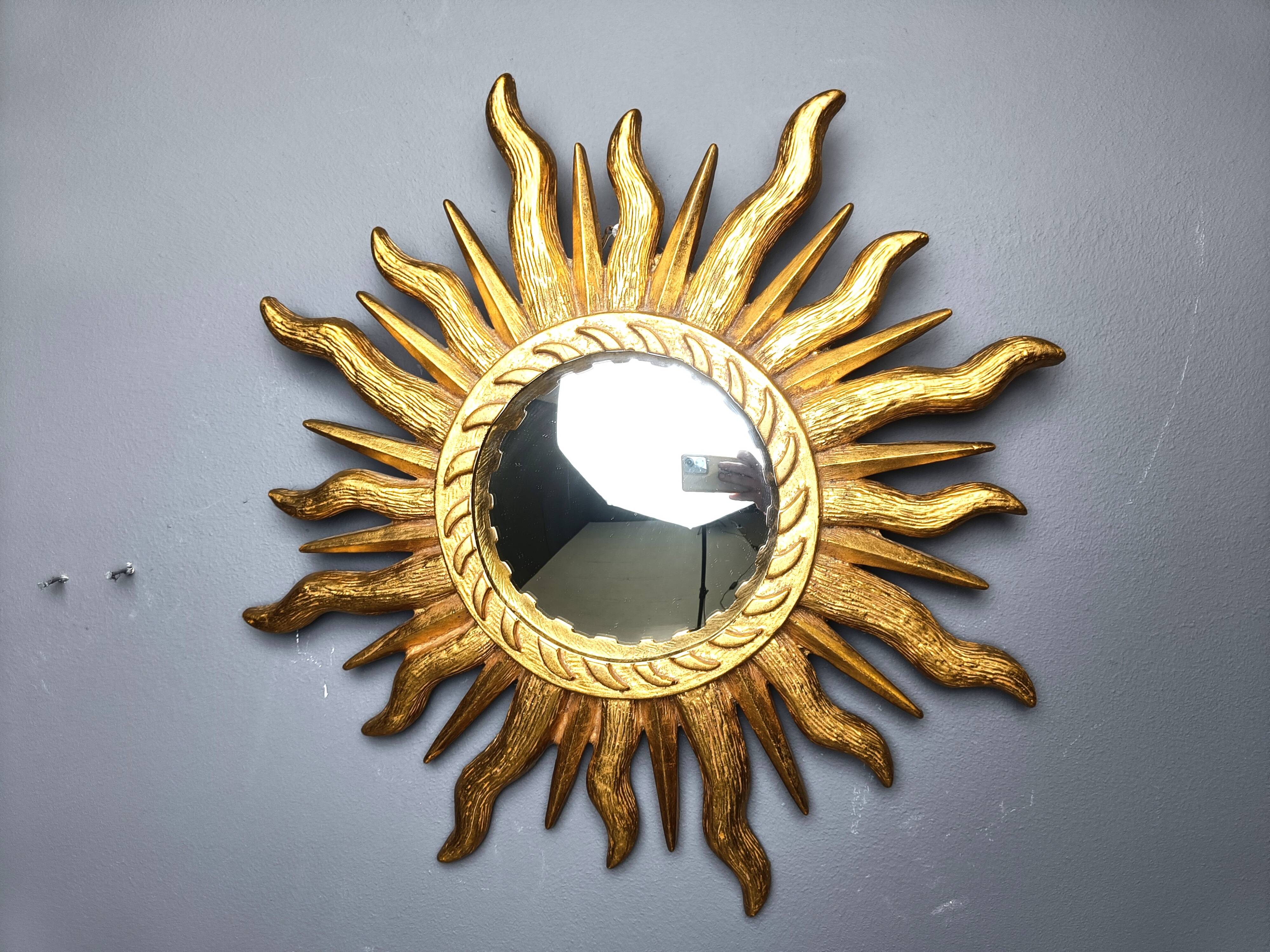 Vintage sunburst mirror, 1960s