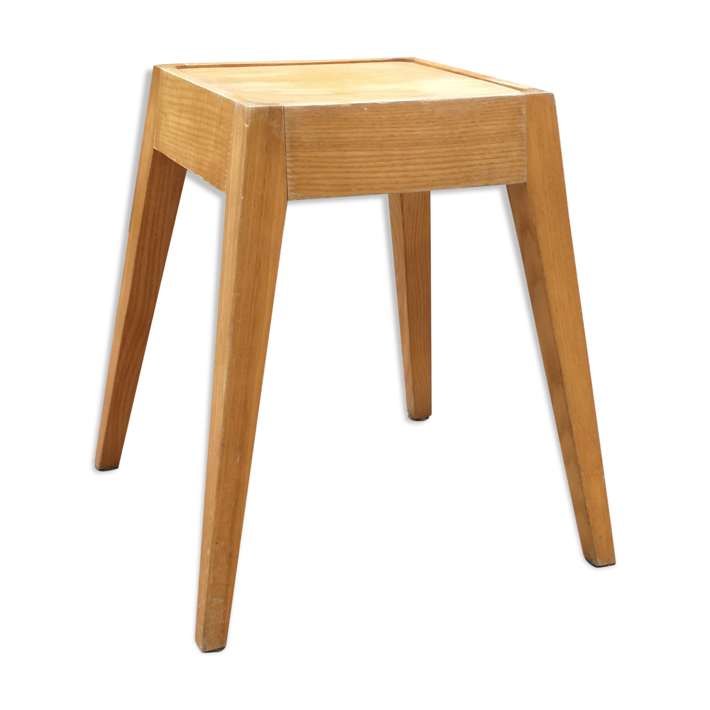 Vintage beech stool compass feet