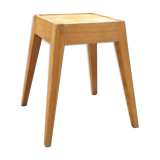 Vintage beech stool compass feet