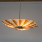 Mid-Century Czech Glass Pendant Lamps with Colorful Decor, 1970s, Set of 6