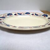 Oval earthenware art deco dish