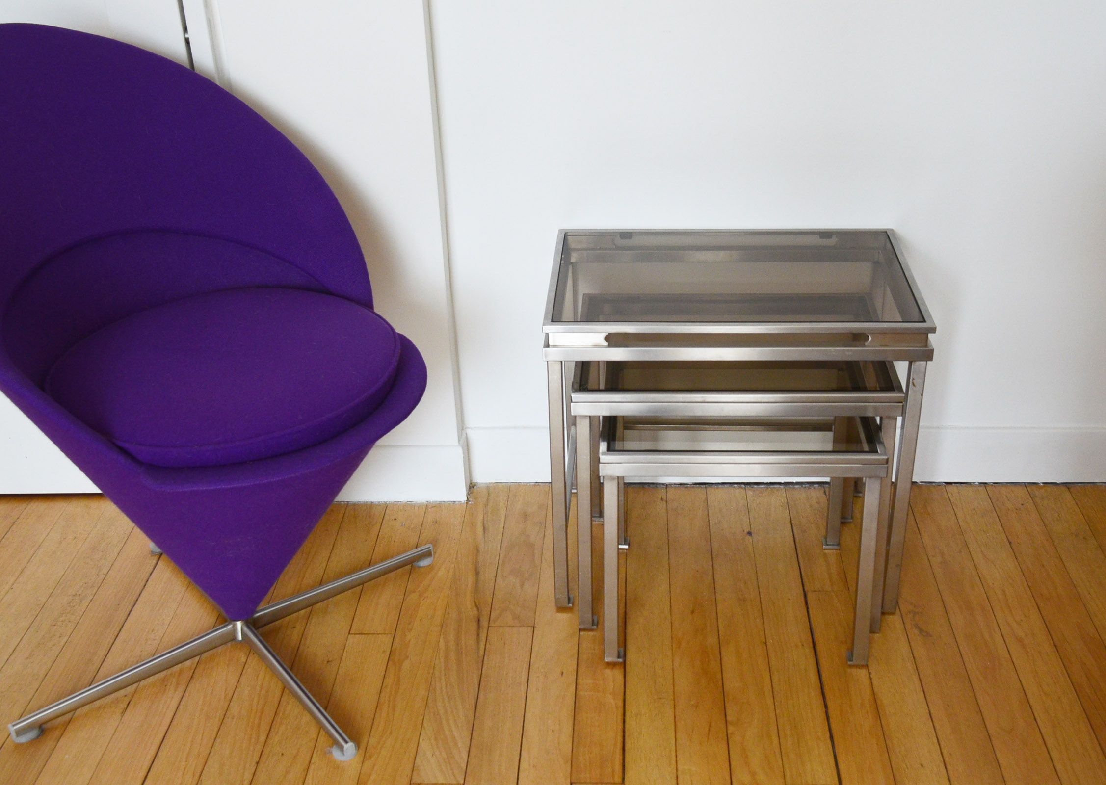 Lot 3 pull out tables by Maison Jansen by Guy Lefèvre 1970